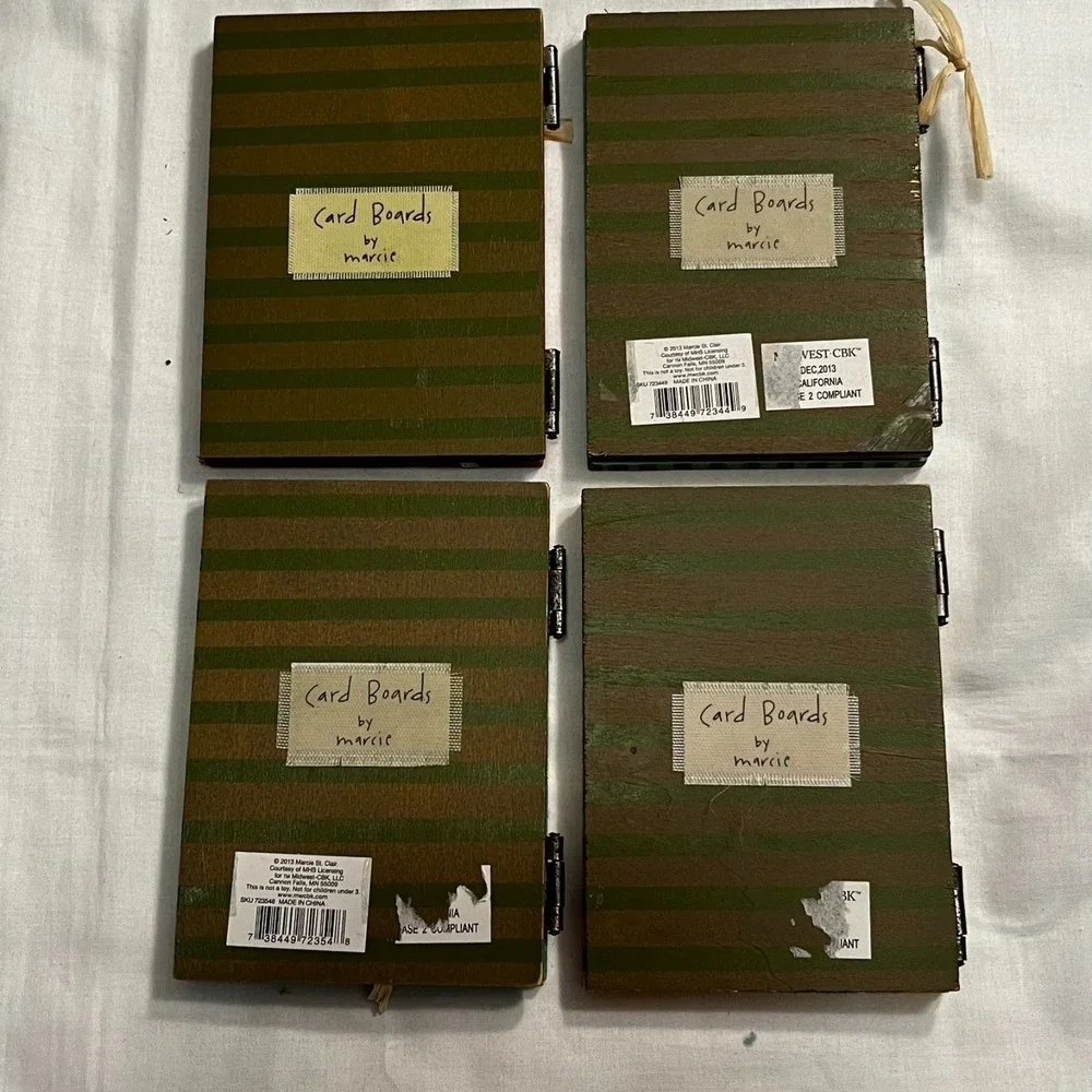 Set of 4 Card Boards by Marcie - Wood Greeting Card- photo frame & chalkboard